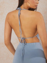 Asavvy Halter Tie Backless Top & Skirt Set